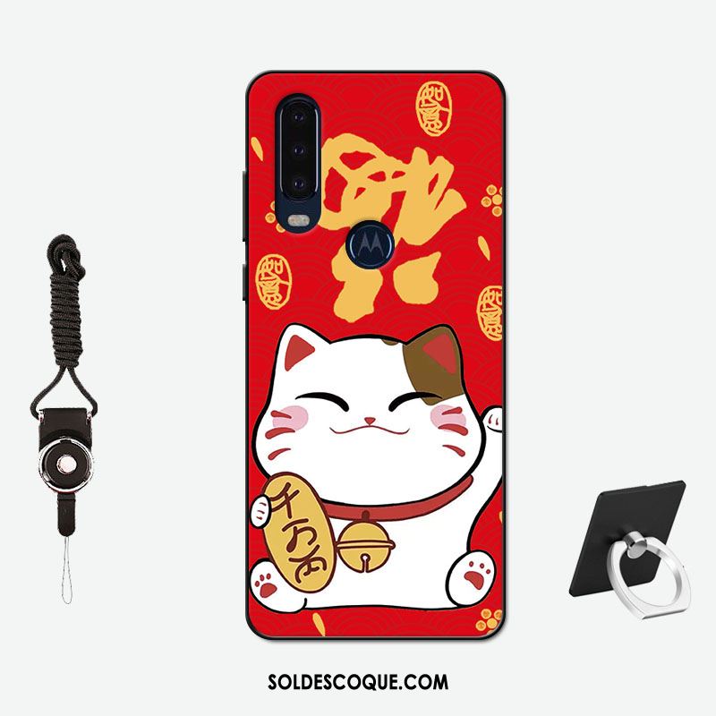 Coque Motorola One Action Net Rouge Tout Compris Délavé En Daim Amoureux Silicone Soldes