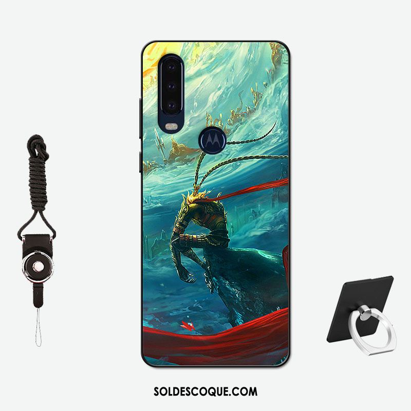 Coque Motorola One Action Net Rouge Tout Compris Délavé En Daim Amoureux Silicone Soldes