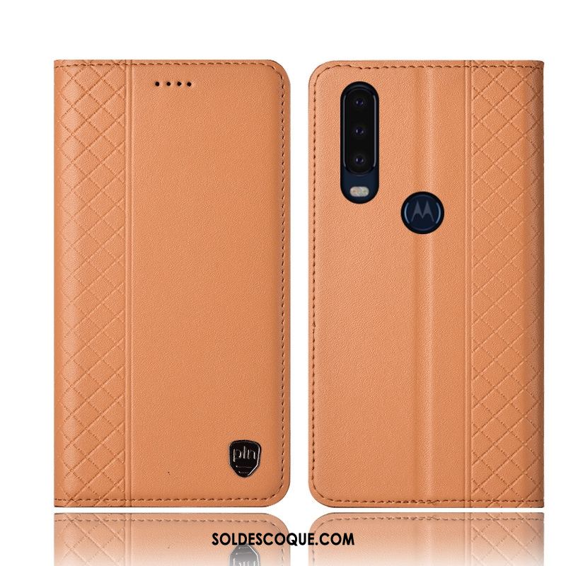 Coque Motorola One Action Rouge Étui En Cuir Téléphone Portable Incassable Protection Housse Soldes