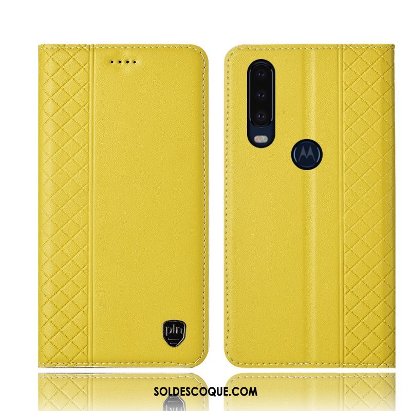 Coque Motorola One Action Rouge Étui En Cuir Téléphone Portable Incassable Protection Housse Soldes