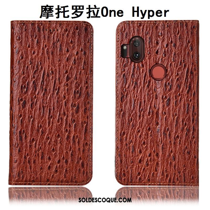 Coque Motorola One Hyper Incassable Téléphone Portable Protection Modèle Fleurie Cuir Véritable Housse Pas Cher