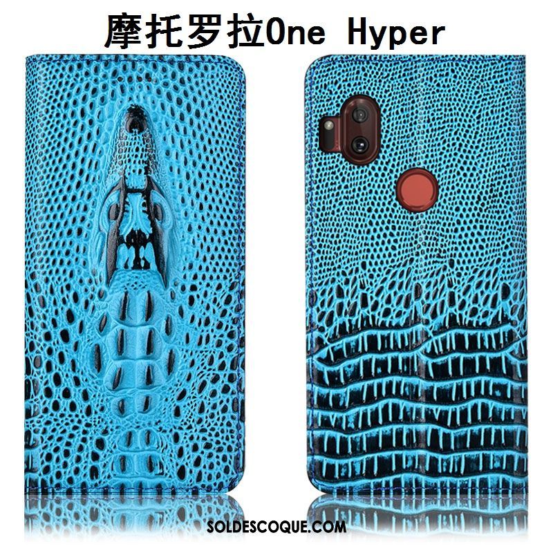 Coque Motorola One Hyper Protection Étui Tout Compris Téléphone Portable Cuir Véritable En Vente