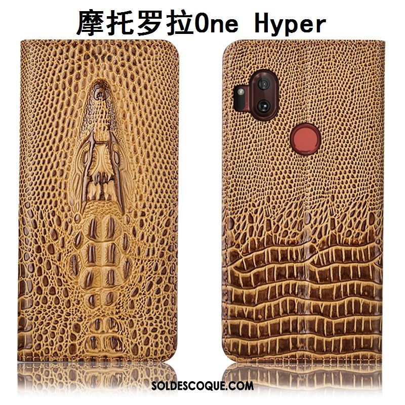 Coque Motorola One Hyper Protection Étui Tout Compris Téléphone Portable Cuir Véritable En Vente