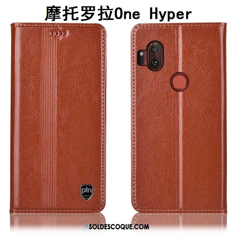 Coque Motorola One Hyper Rouge Tout Compris Protection Cuir Véritable Téléphone Portable Housse Pas Cher