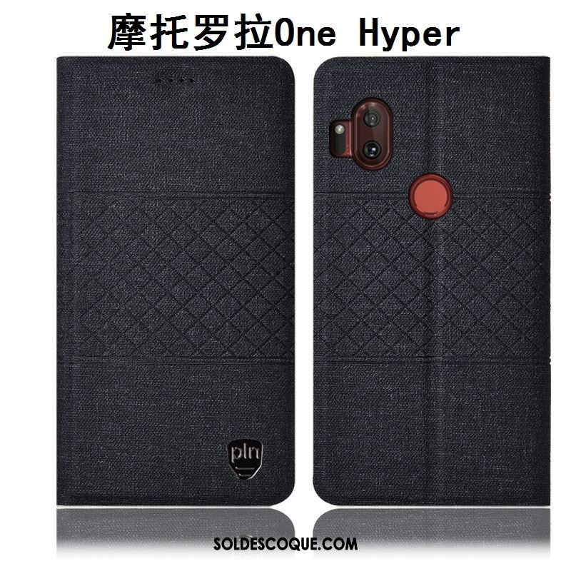 Coque Motorola One Hyper Téléphone Portable Gris Incassable Étui En Cuir Protection France