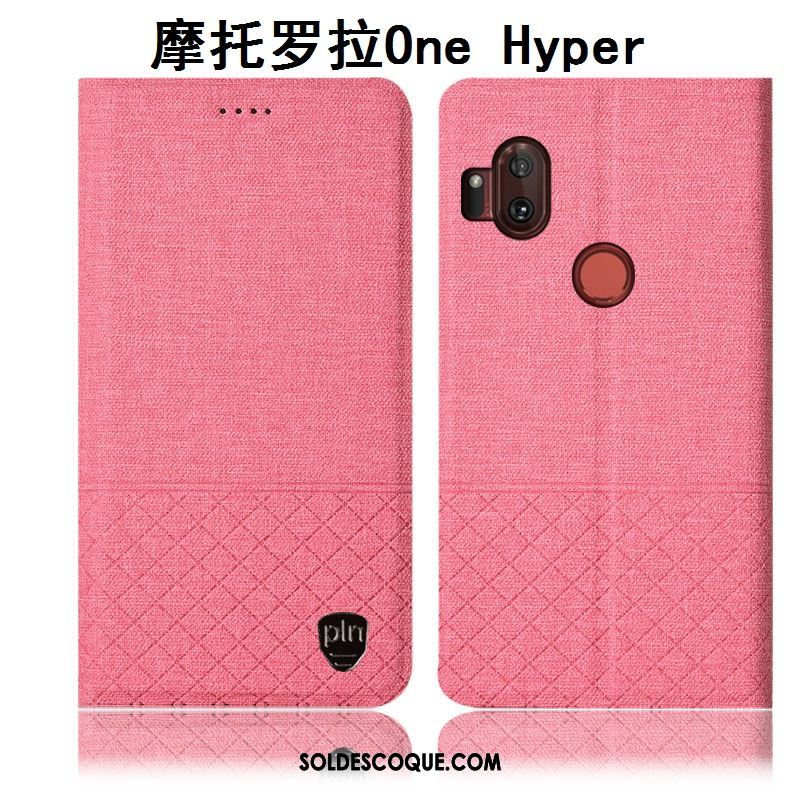 Coque Motorola One Hyper Étui En Cuir Protection Téléphone Portable Gris Incassable Housse Pas Cher