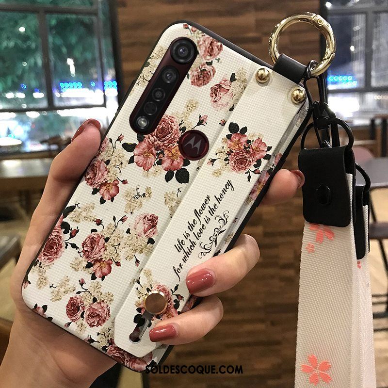 Coque Motorola One Macro Fleur Fluide Doux Chaud Ornements Suspendus Téléphone Portable Pas Cher