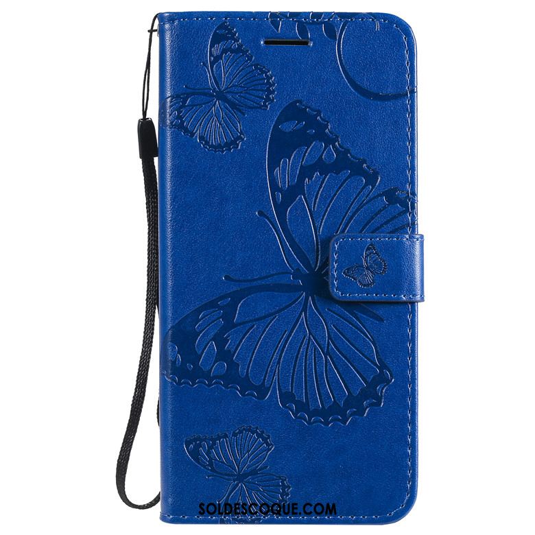 Coque Motorola One Macro Étui En Cuir Violet Téléphone Portable Tout Compris Fleurs De Papillons Pas Cher