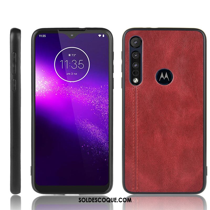 Coque Motorola One Macro Étui Modèle Fleurie Rouge Téléphone Portable Difficile Pas Cher