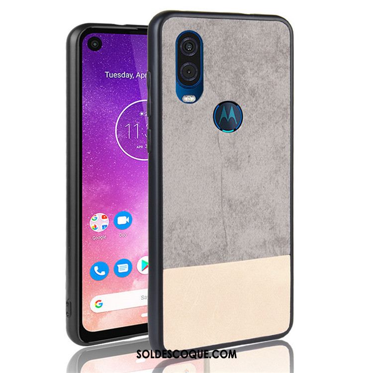 Coque Motorola One Vision Couture Couleurs Téléphone Portable Noir Protection Étui Pas Cher