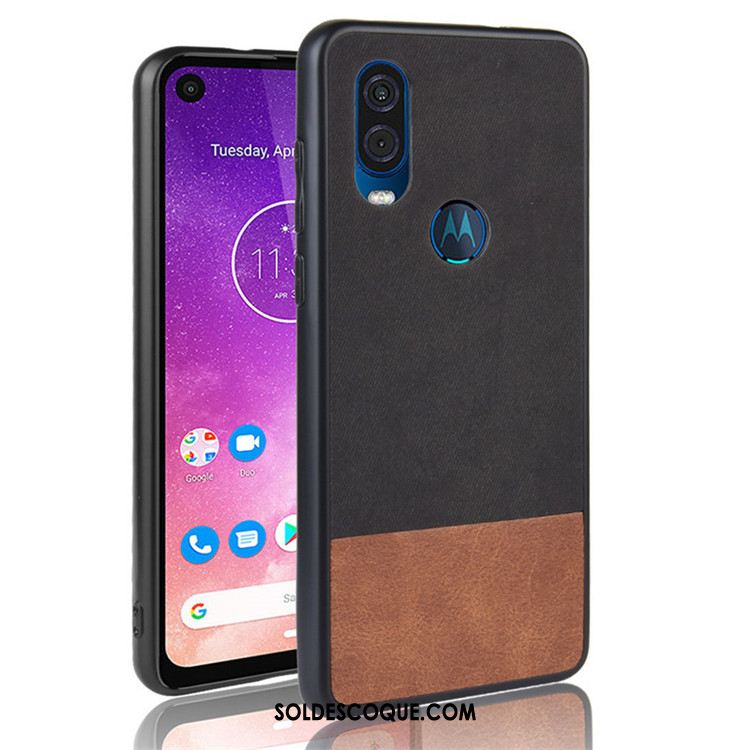 Coque Motorola One Vision Couture Couleurs Téléphone Portable Noir Protection Étui Pas Cher