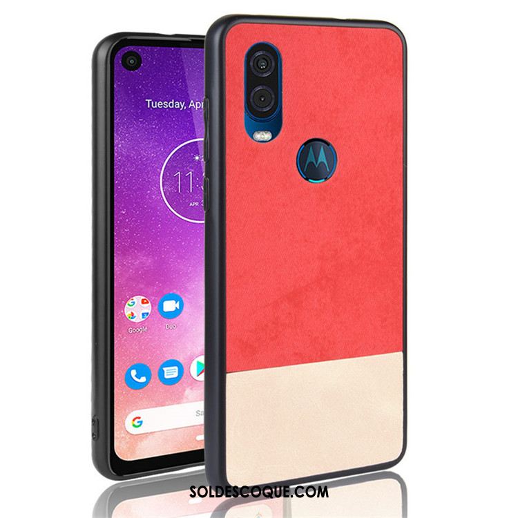 Coque Motorola One Vision Couture Couleurs Téléphone Portable Noir Protection Étui Pas Cher