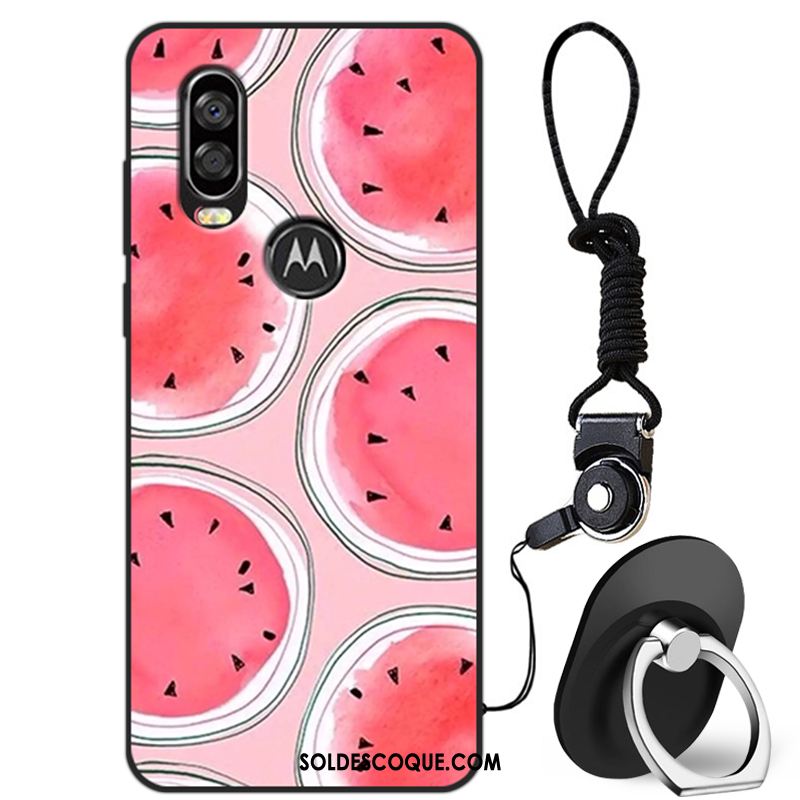 Coque Motorola One Vision Créatif Protection Étui Silicone Rose Housse Soldes