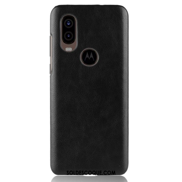 Coque Motorola One Vision Noir Téléphone Portable Cuir Sac Personnalité Pas Cher