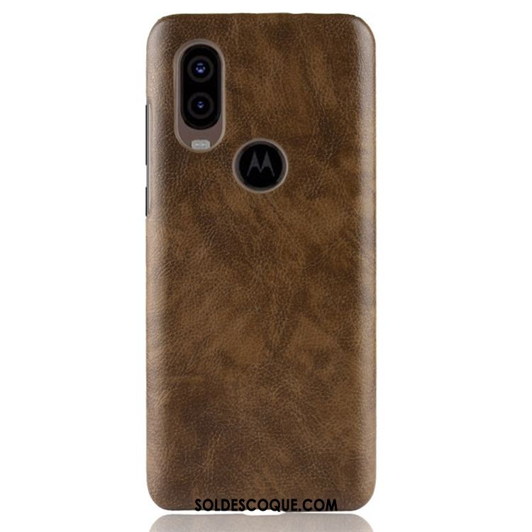 Coque Motorola One Vision Noir Téléphone Portable Cuir Sac Personnalité Pas Cher