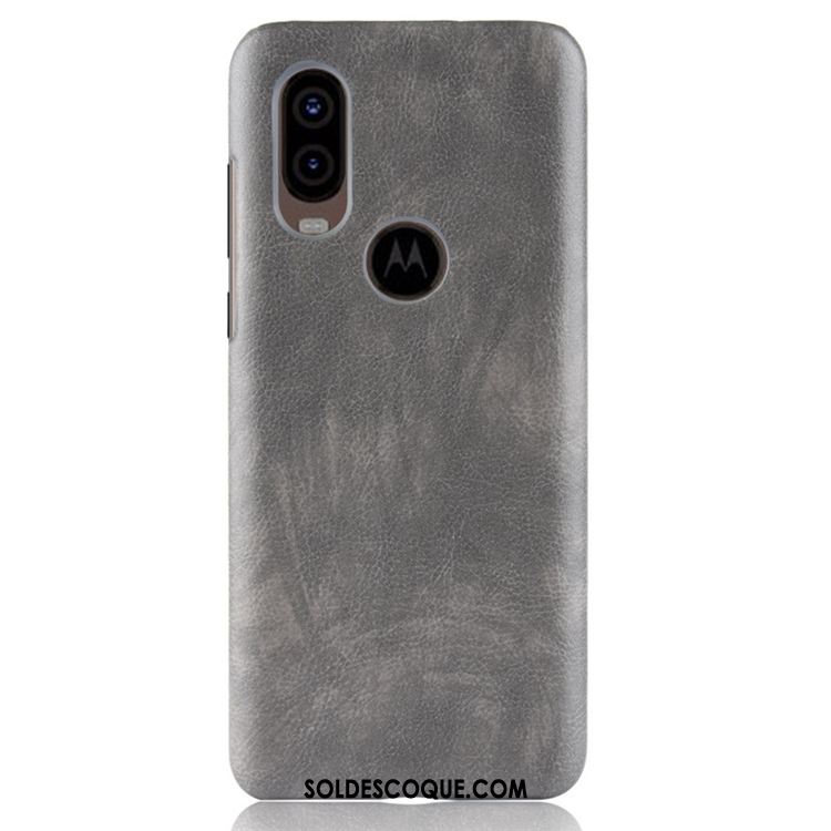 Coque Motorola One Vision Noir Téléphone Portable Cuir Sac Personnalité Pas Cher