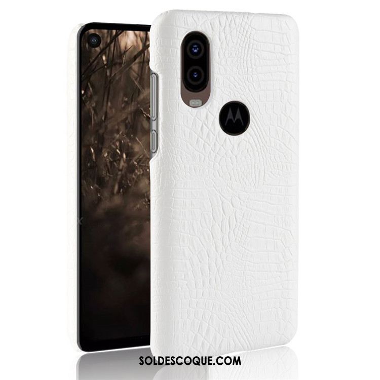 Coque Motorola One Vision Étui Noir Délavé En Daim Téléphone Portable Protection En Vente