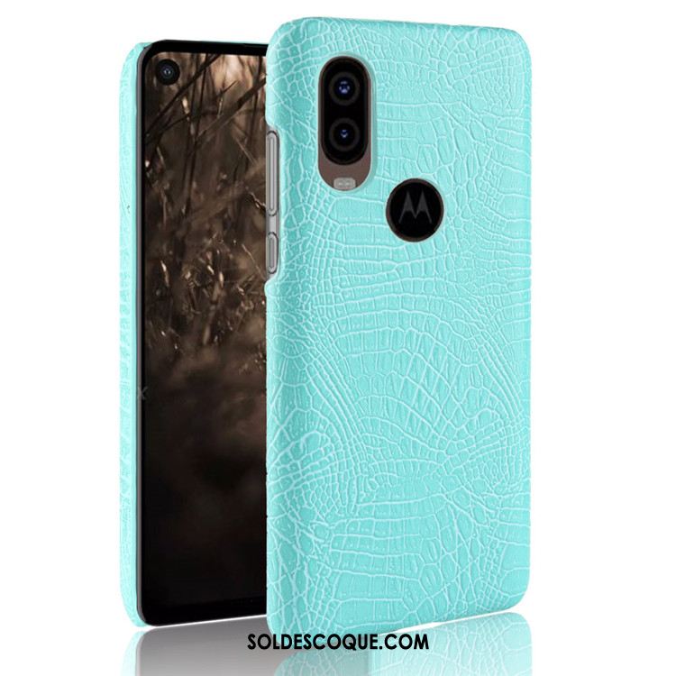 Coque Motorola One Vision Étui Noir Délavé En Daim Téléphone Portable Protection En Vente