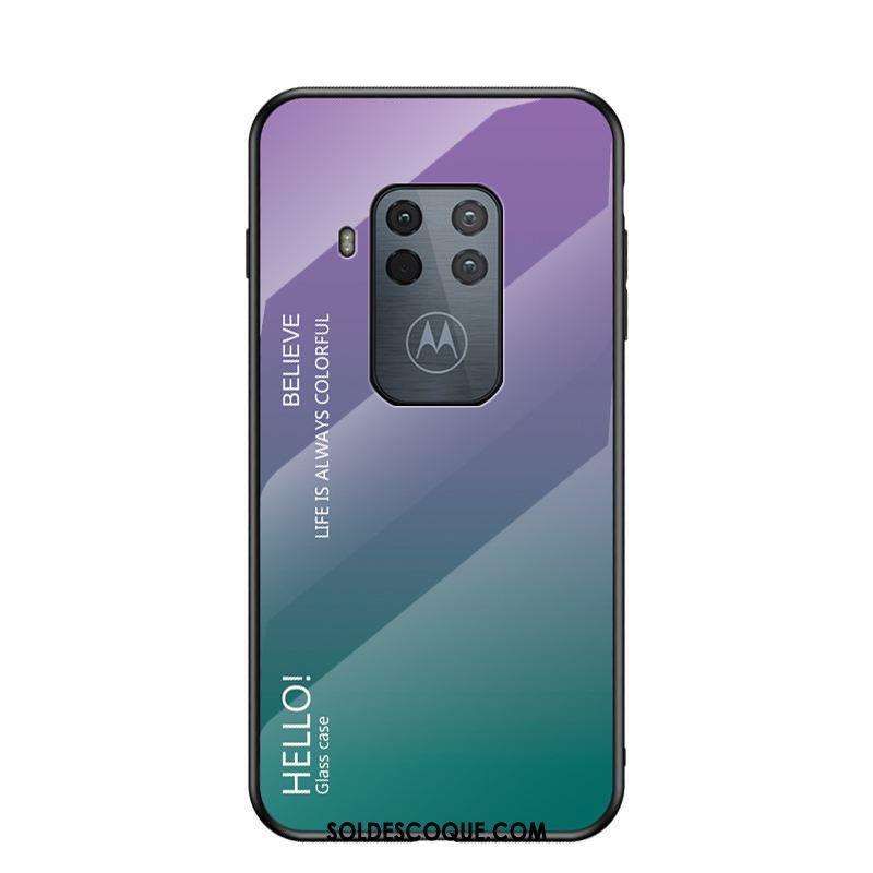 Coque Motorola One Zoom Incassable Verre Net Rouge Violet Dégradé Soldes