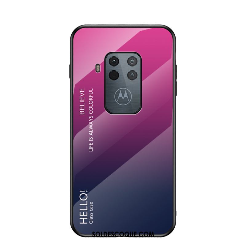 Coque Motorola One Zoom Incassable Verre Net Rouge Violet Dégradé Soldes