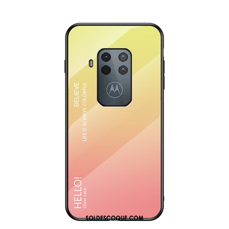 Coque Motorola One Zoom Incassable Verre Net Rouge Violet Dégradé Soldes