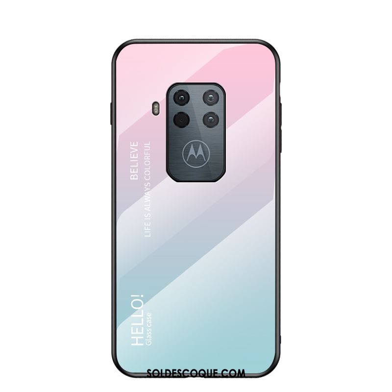 Coque Motorola One Zoom Incassable Verre Net Rouge Violet Dégradé Soldes