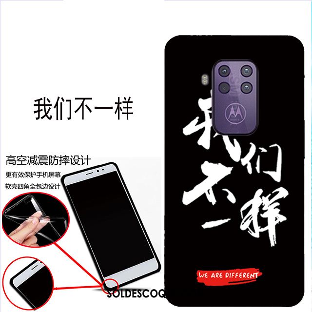 Coque Motorola One Zoom Protection Fluide Doux Bleu Étui Téléphone Portable Pas Cher