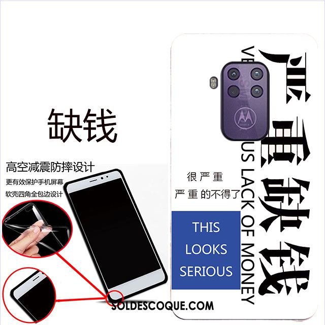 Coque Motorola One Zoom Protection Fluide Doux Bleu Étui Téléphone Portable Pas Cher