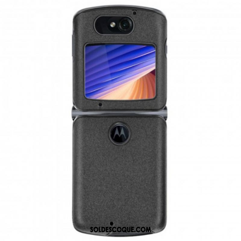 Coque Motorola Razr 5G Simili Cuir Sablé