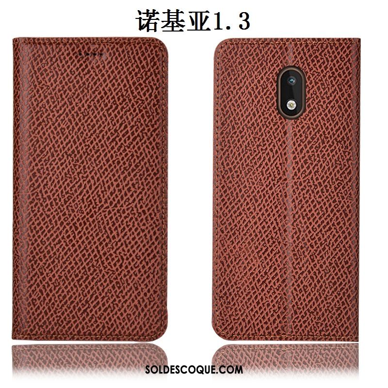 Coque Nokia 1.3 Étui Cuir Véritable Téléphone Portable Tout Compris Mesh Housse Soldes