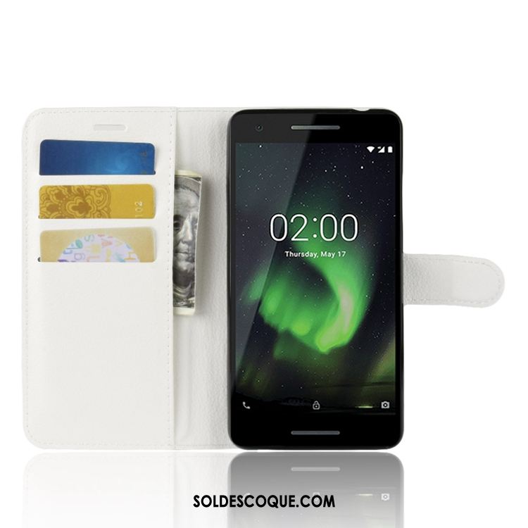 Coque Nokia 2.1 Bleu Portefeuille Modèle Fleurie Téléphone Portable Tendance Soldes