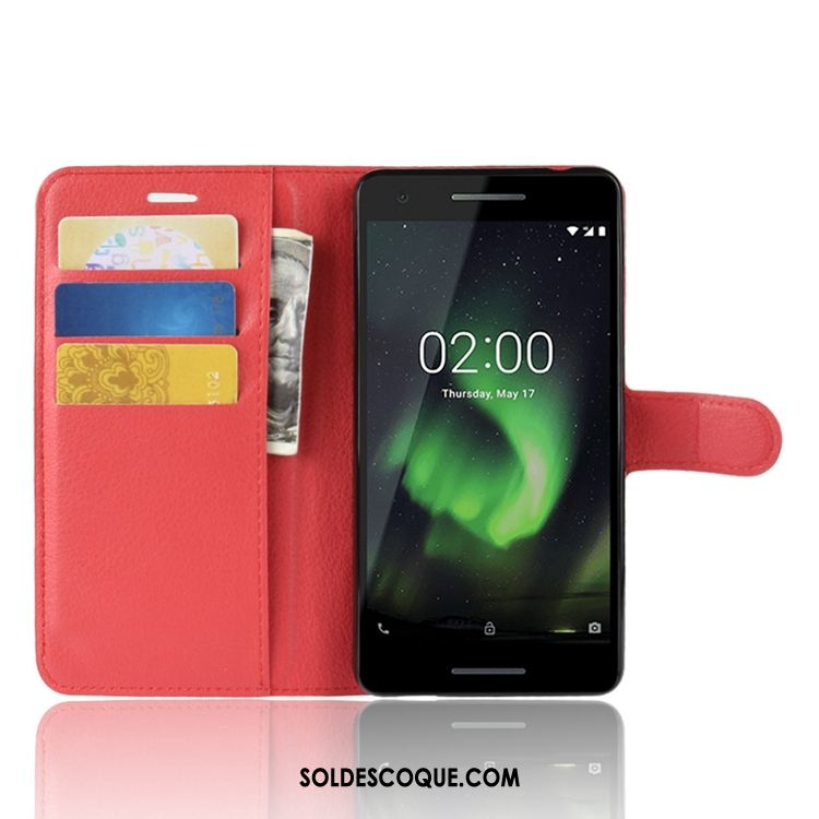 Coque Nokia 2.1 Bleu Portefeuille Modèle Fleurie Téléphone Portable Tendance Soldes