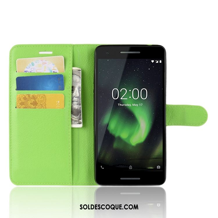 Coque Nokia 2.1 Bleu Portefeuille Modèle Fleurie Téléphone Portable Tendance Soldes