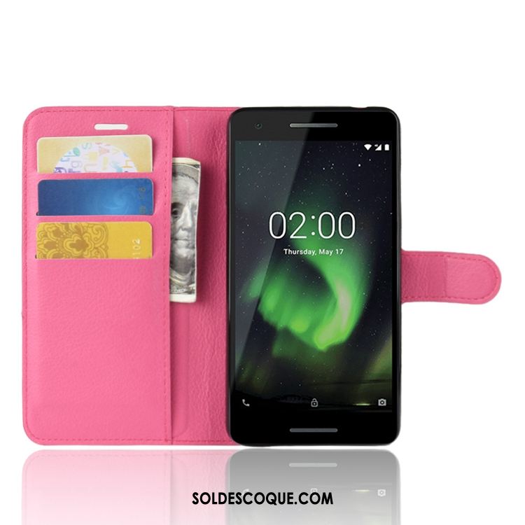 Coque Nokia 2.1 Bleu Portefeuille Modèle Fleurie Téléphone Portable Tendance Soldes