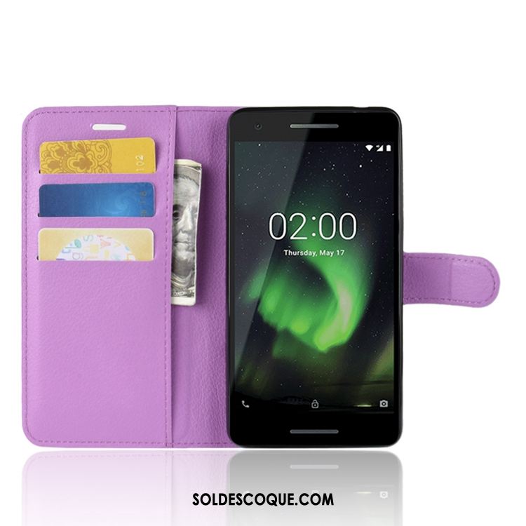 Coque Nokia 2.1 Bleu Portefeuille Modèle Fleurie Téléphone Portable Tendance Soldes