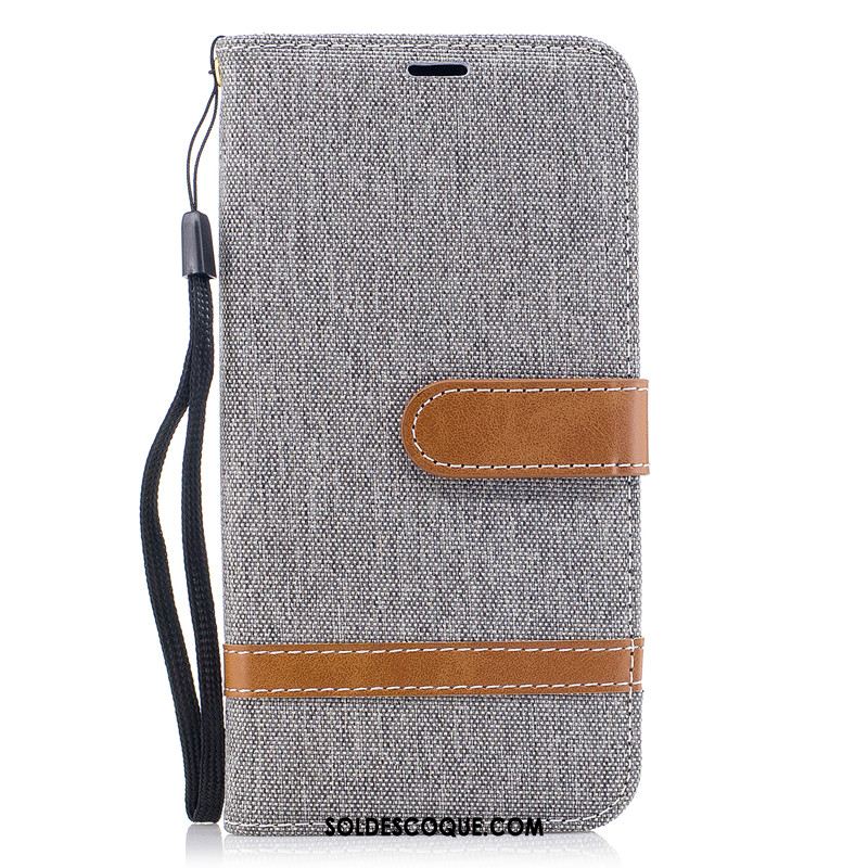 Coque Nokia 2.3 Protection En Denim Téléphone Portable Gris Portefeuille Pas Cher