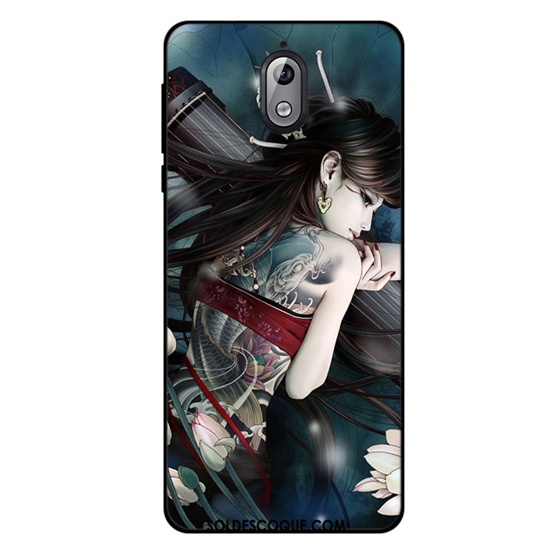 Coque Nokia 3.1 Bleu Incassable Dessin Animé Téléphone Portable Étui Pas Cher