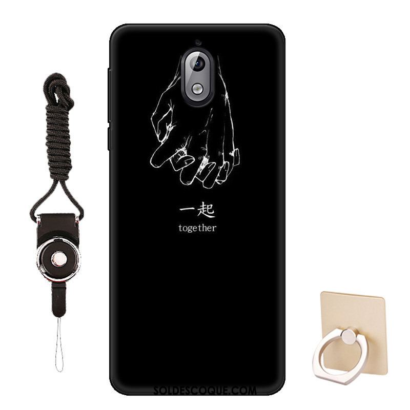 Coque Nokia 3.1 Noir Personnalisé Vintage Blanc Fluide Doux En Vente