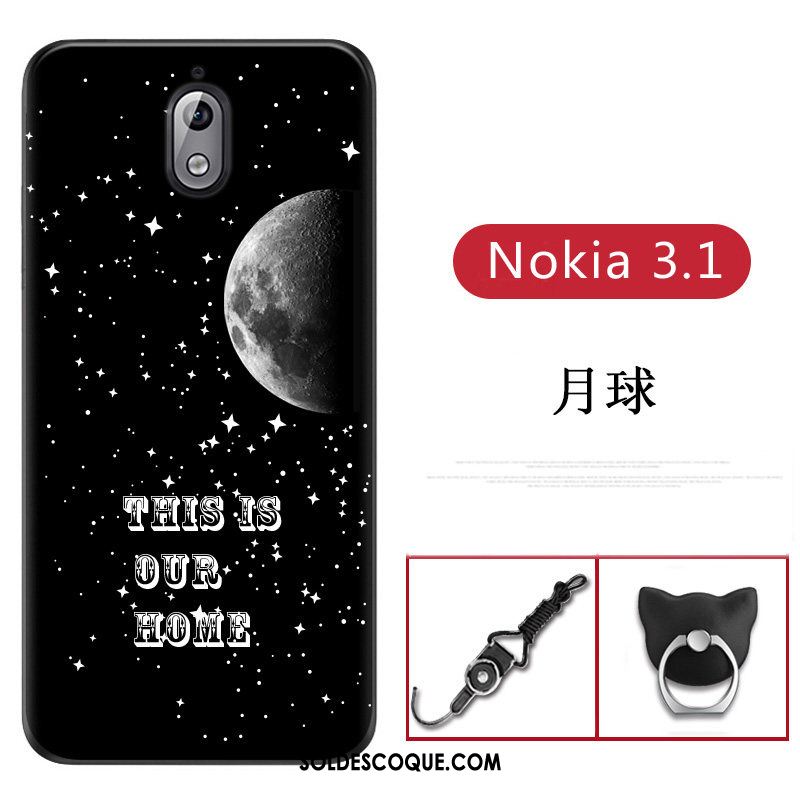 Coque Nokia 3.1 Personnalité Fluide Doux Protection Bleu Étui Pas Cher