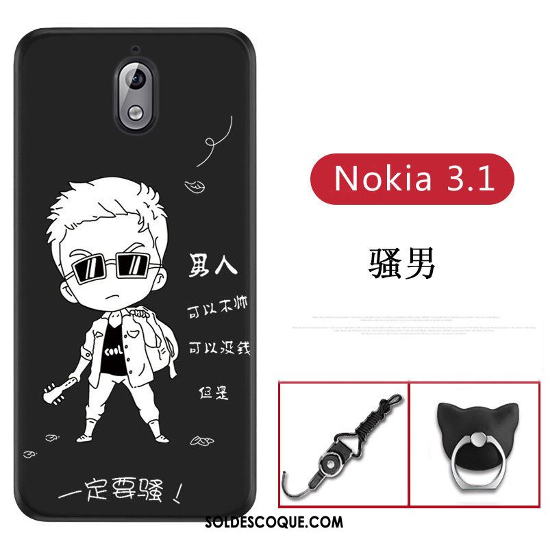 Coque Nokia 3.1 Personnalité Fluide Doux Protection Bleu Étui Pas Cher