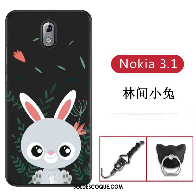 Coque Nokia 3.1 Personnalité Fluide Doux Protection Bleu Étui Pas Cher