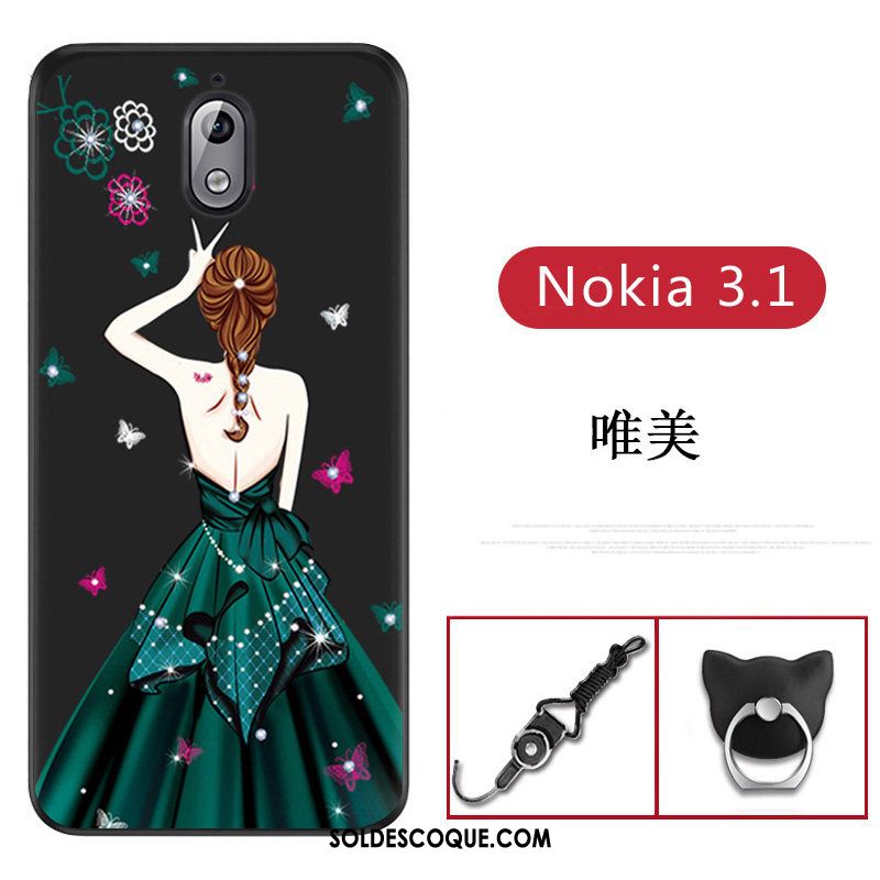 Coque Nokia 3.1 Personnalité Fluide Doux Protection Bleu Étui Pas Cher