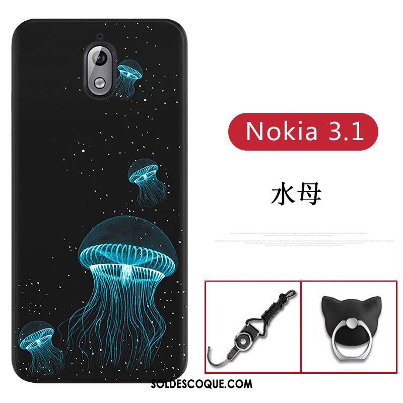 Coque Nokia 3.1 Personnalité Fluide Doux Protection Bleu Étui Pas Cher