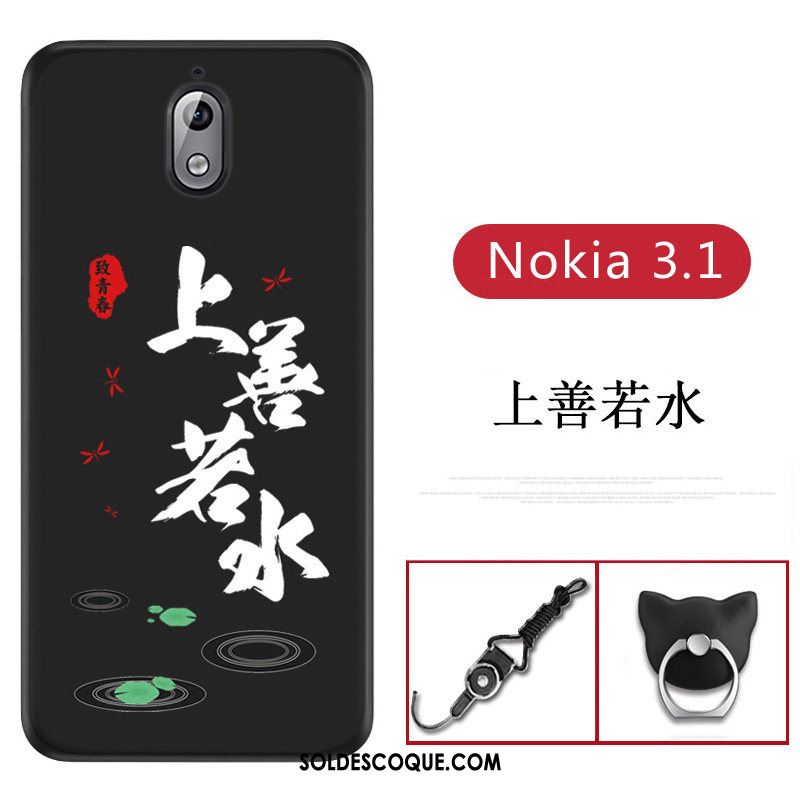 Coque Nokia 3.1 Personnalité Fluide Doux Protection Bleu Étui Pas Cher