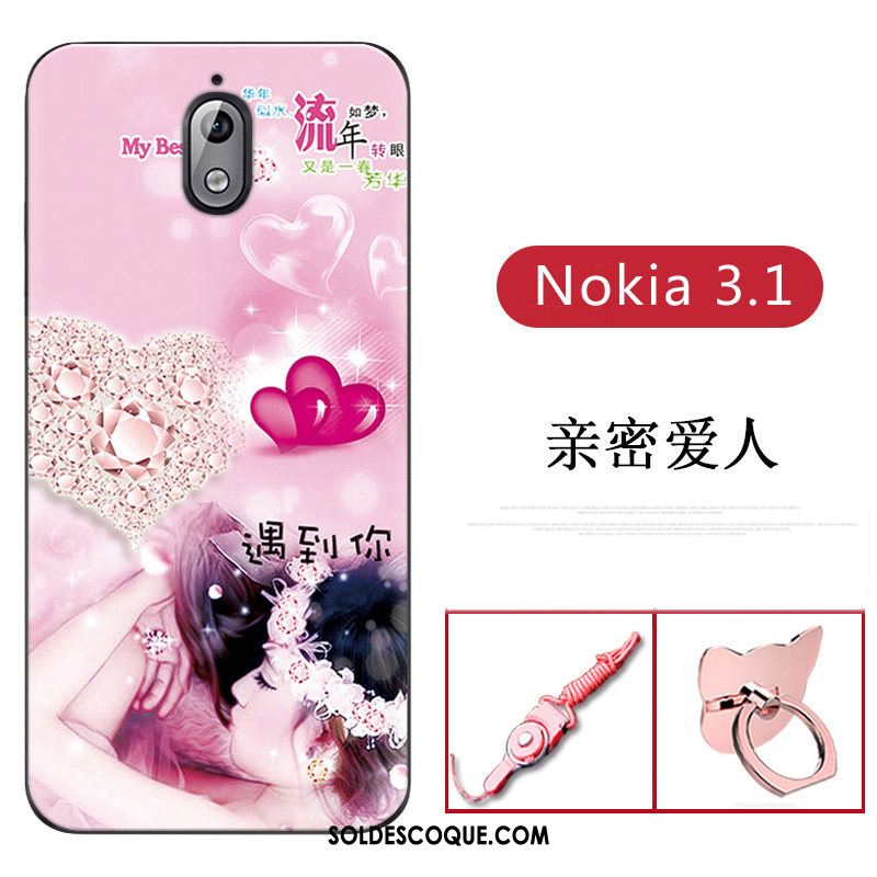 Coque Nokia 3.1 Personnalité Fluide Doux Protection Bleu Étui Pas Cher