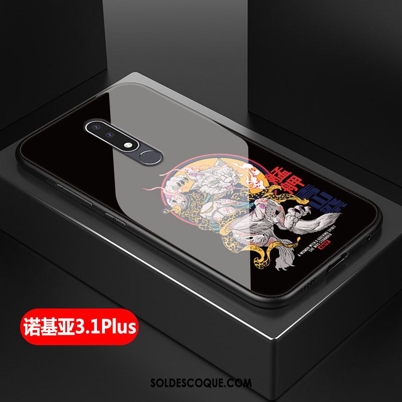 Coque Nokia 3.1 Plus Fluide Doux Étui Dessin Animé Verre Protection Pas Cher