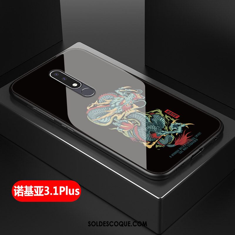 Coque Nokia 3.1 Plus Fluide Doux Étui Dessin Animé Verre Protection Pas Cher