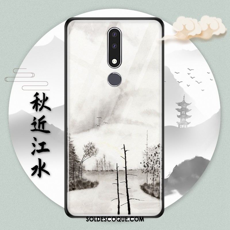 Coque Nokia 3.1 Plus Style Chinois Verre Étui Protection Téléphone Portable En Ligne