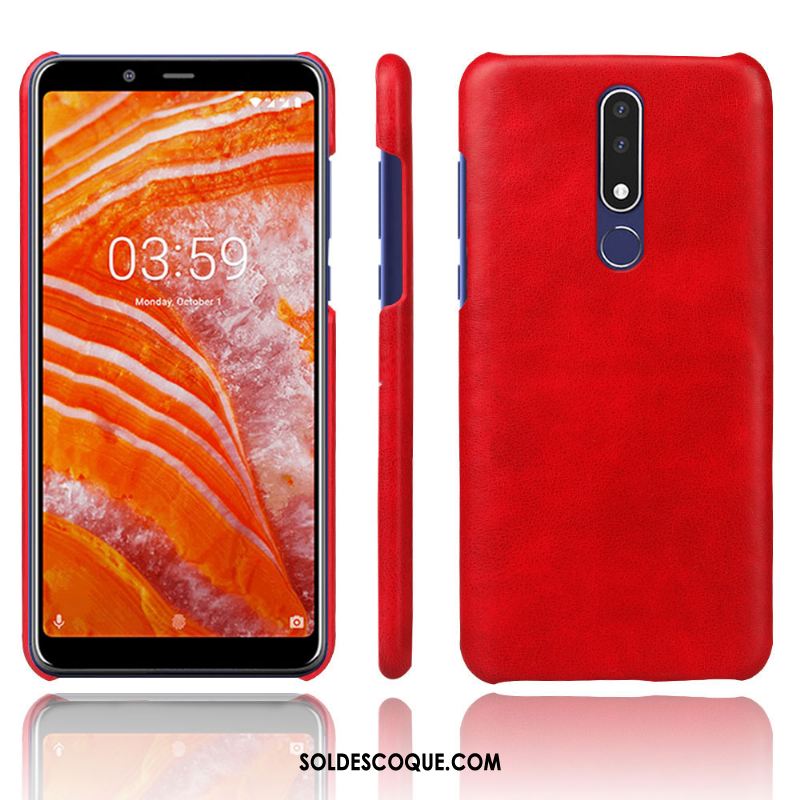 Coque Nokia 3.1 Plus Téléphone Portable Étui Couleur Unie Modèle Fleurie Cuir Pas Cher