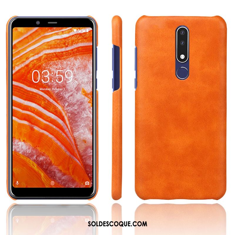 Coque Nokia 3.1 Plus Téléphone Portable Étui Couleur Unie Modèle Fleurie Cuir Pas Cher